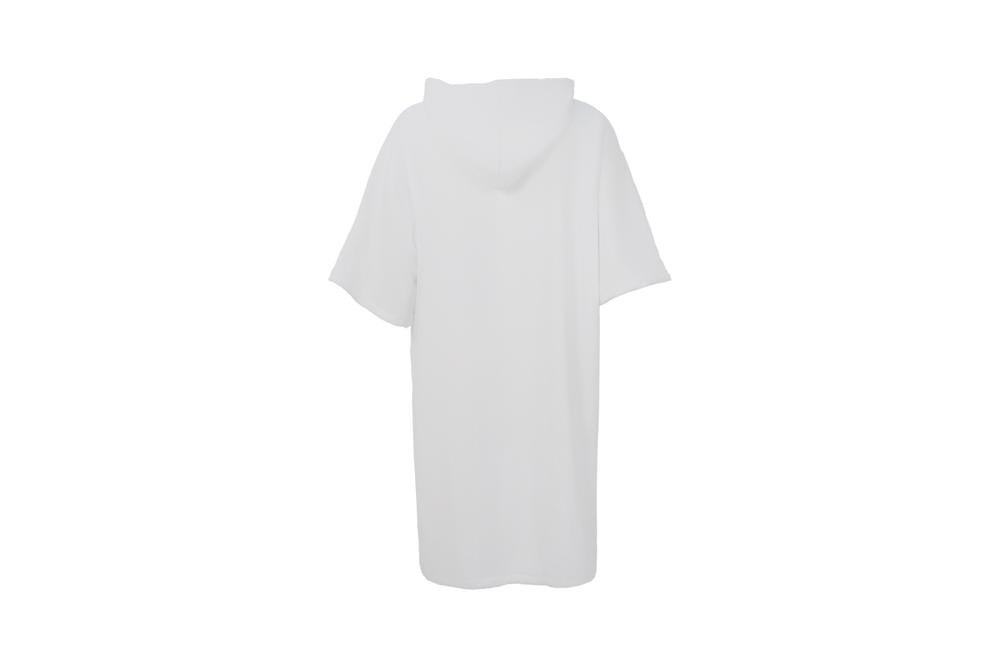 white hooded towel– short sleeve free size