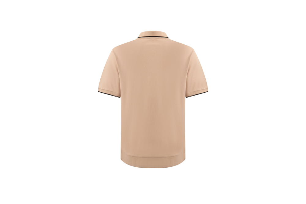beige open-collar shirt