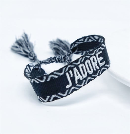 J’ADORE Embroidered Woven Bracelet
