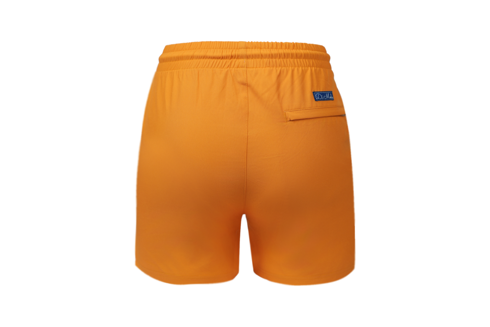 solid orange swim shorts