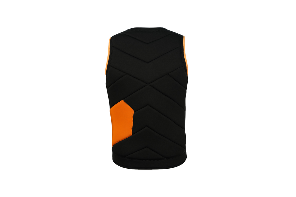 Jet Ski Life Vest with Pocket - Black & Orange