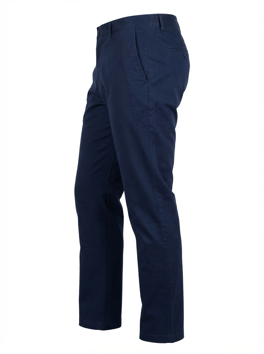Men’s MS Navy Tailored Cotton Trousers – Relaxed Fit