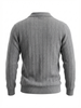Wool Polo V Neck Long Sleeve With Thick Lines On The Body LT.GREY
