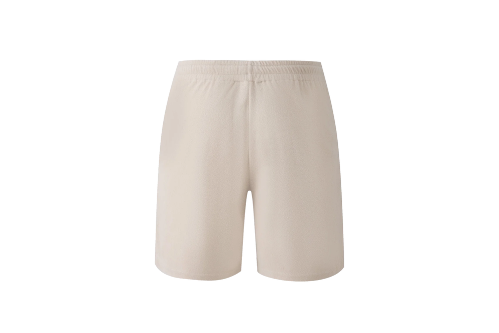 beige towel shorts