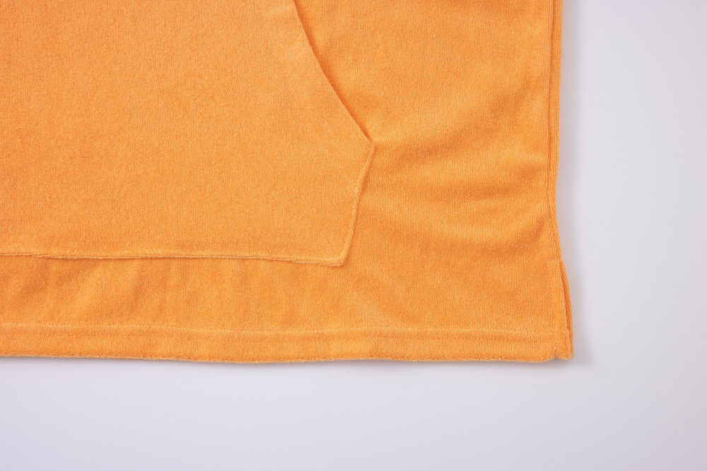 orange sleeveless towel hoodie