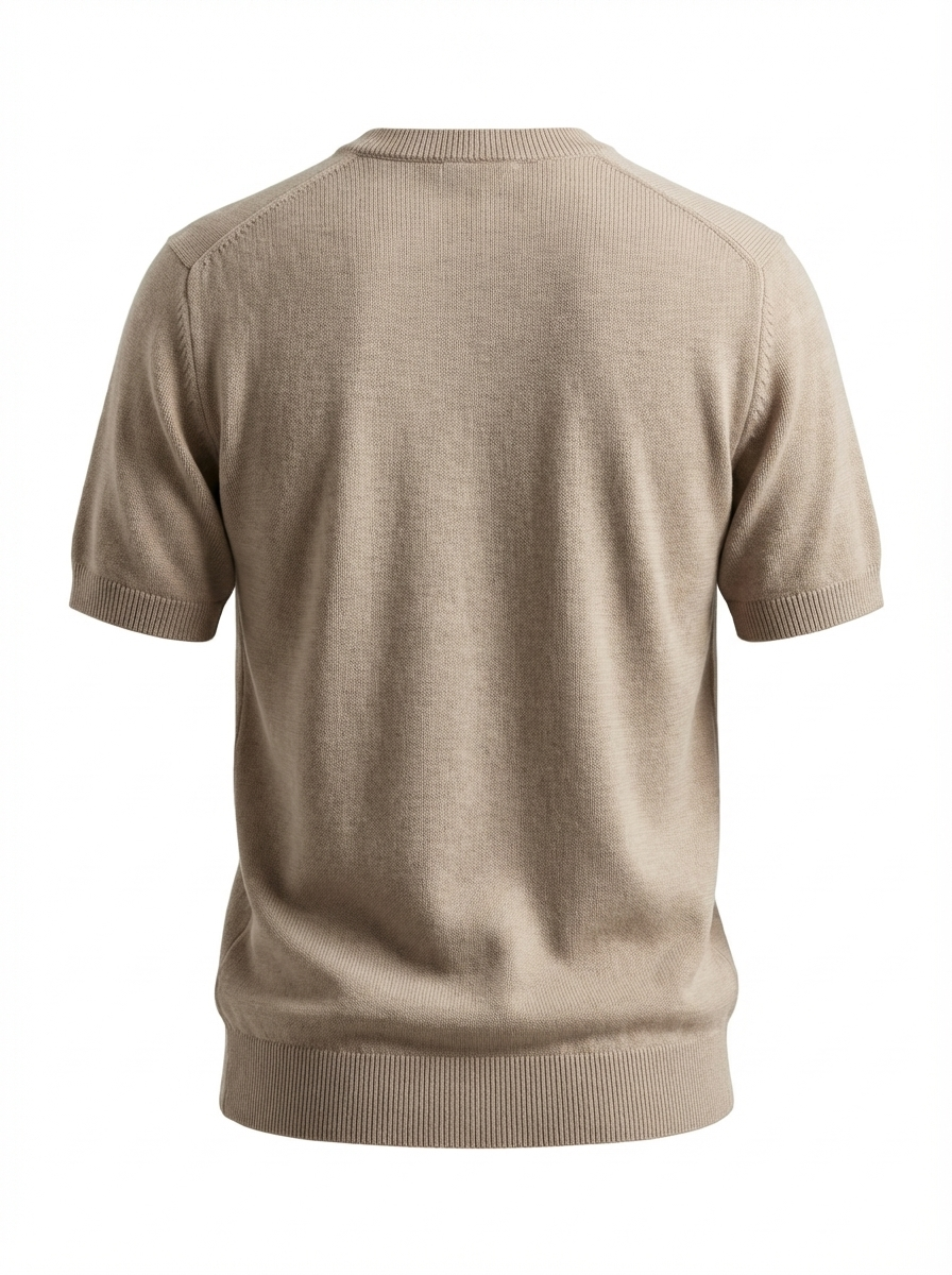 Cashmere Round Neck Short Sleeve Cream