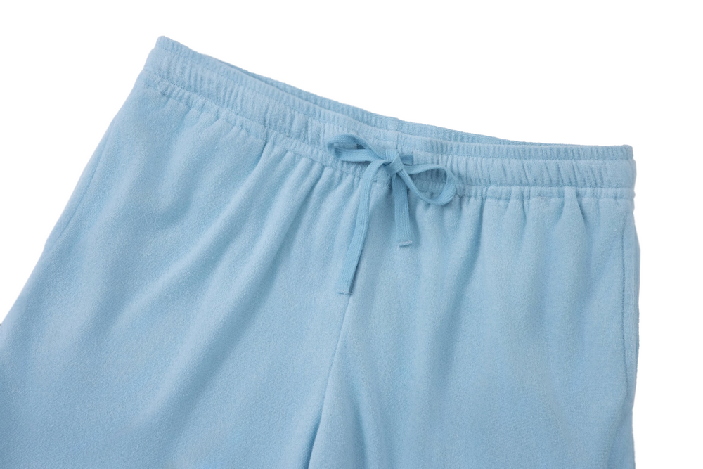 baby blue towel shorts