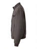 Brown Wool Zip-Up Jacket with High Collar and Leather Trim ( ALP 100 )