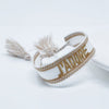 J’ADORE Embroidered Woven Bracelet