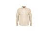 beige linen long-sleeve shirt
