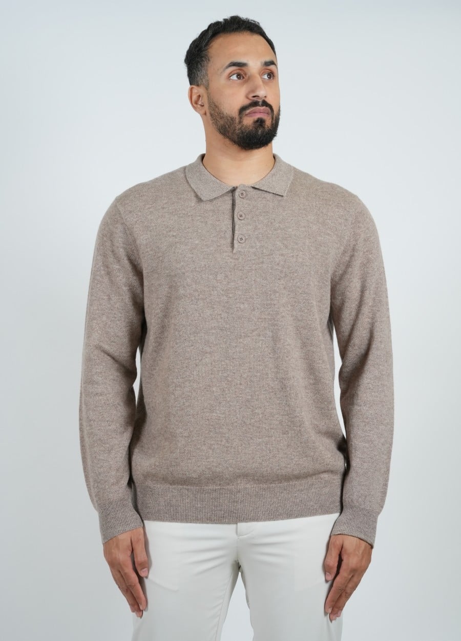 Wool Pullover Polo - Camel