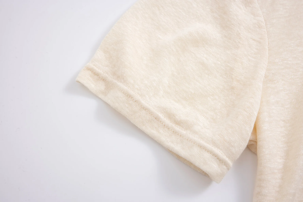 Ivory Linen Polo Shirt