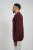 Wool Pullover Polo- Maroon