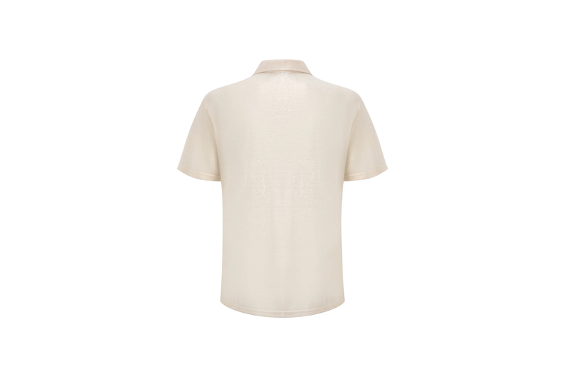Ivory Linen Polo Shirt