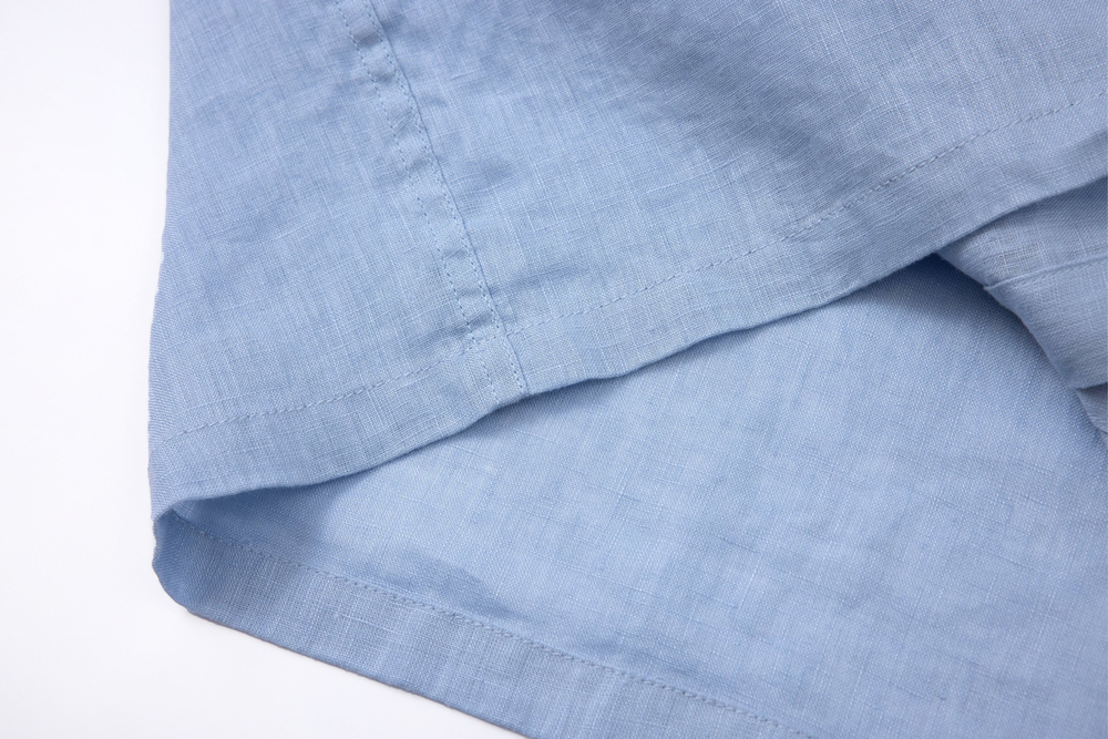 babyblue linen short-sleeve shirt