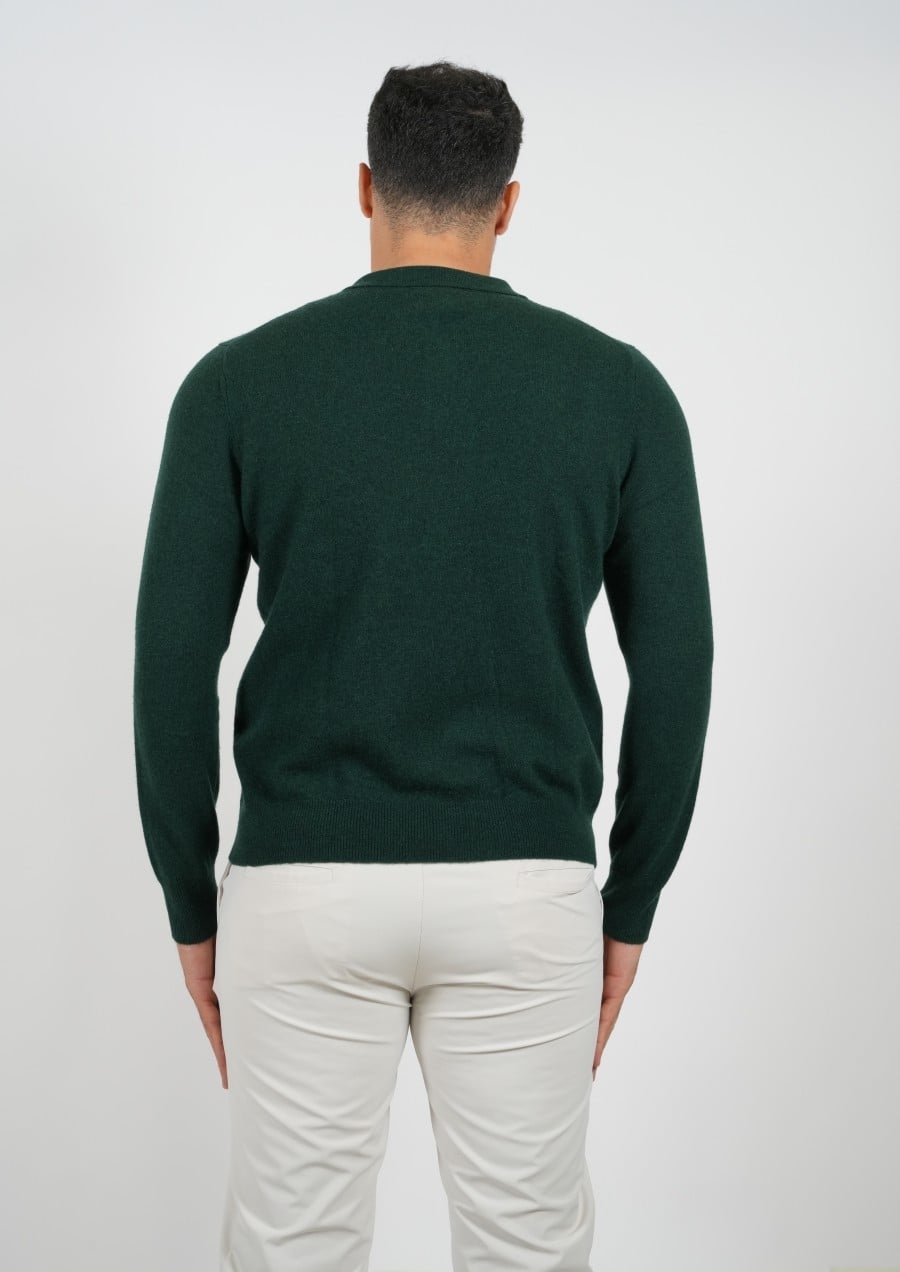 Wool Pullover Polo - Green