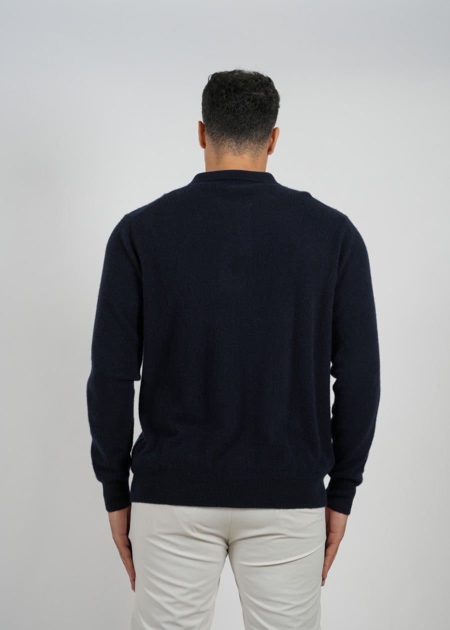 Wool Pullover Polo - Black