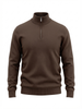 Wool  Half Zipper Long Sleeve (Soft ) BROWN