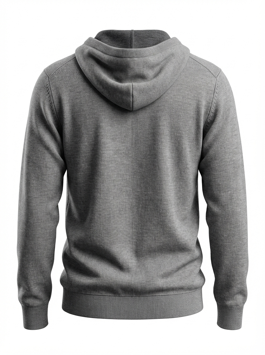 Cashmere Cardigan With Hoodie LT.GREY