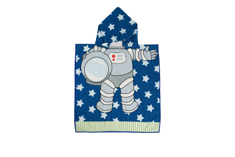 kids hooded beach towel – space man