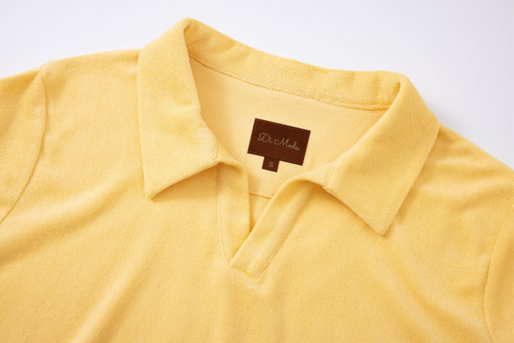 towel polo shirt yellow