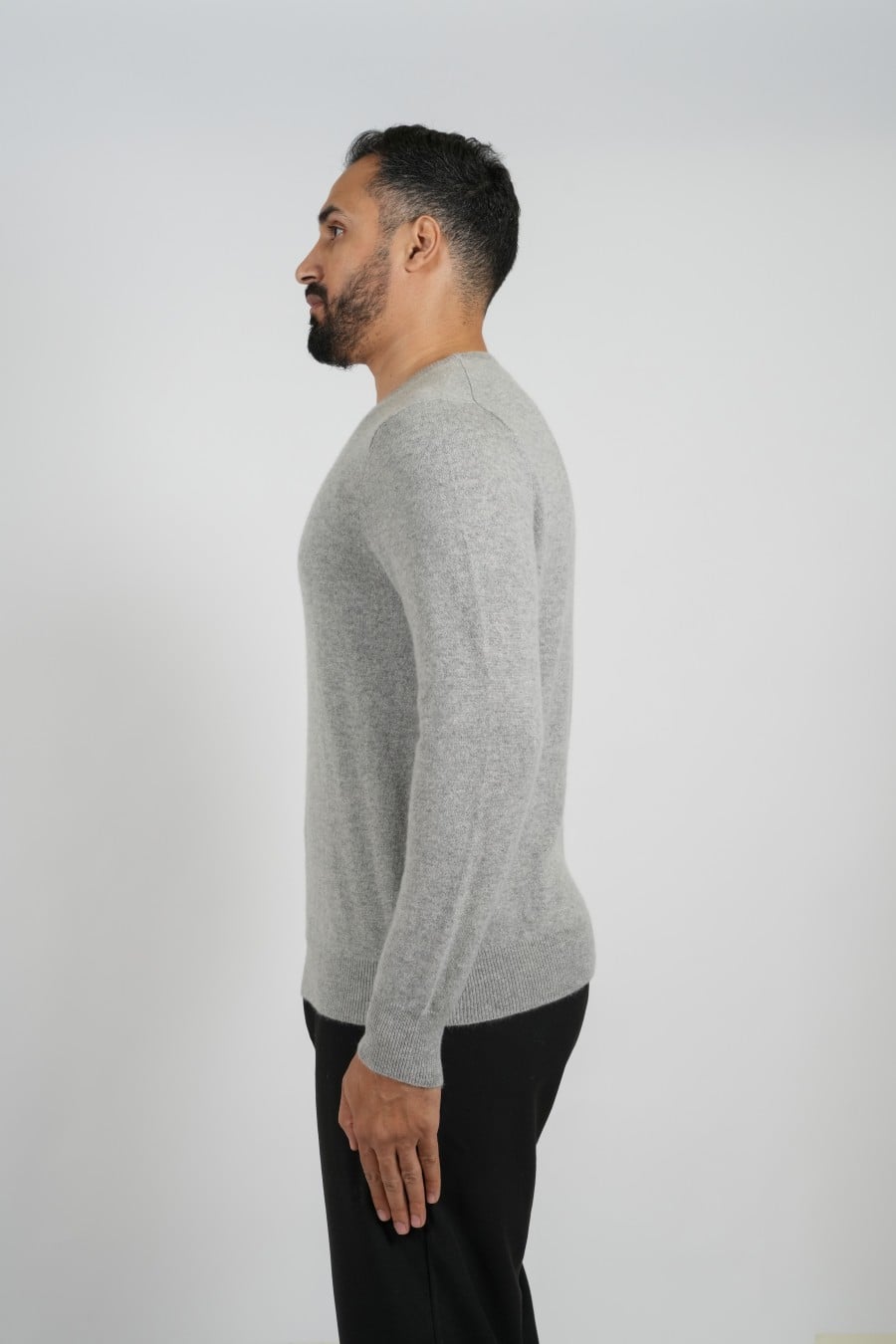 Wool Pullover Circle Neck - Gray