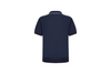 navy open-collar shirt