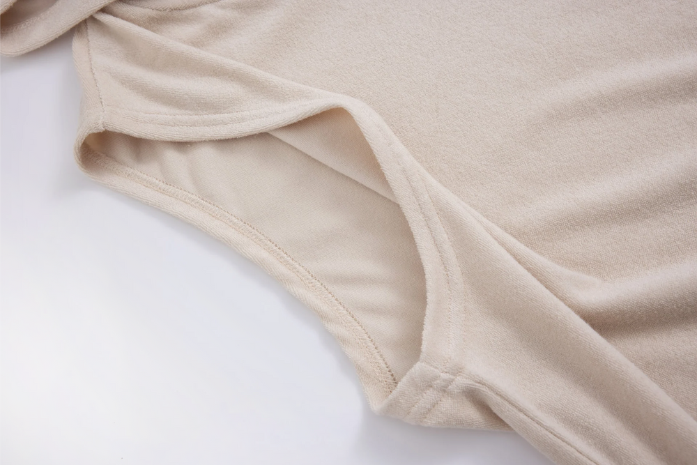 sleeveless towel hoodie – beige