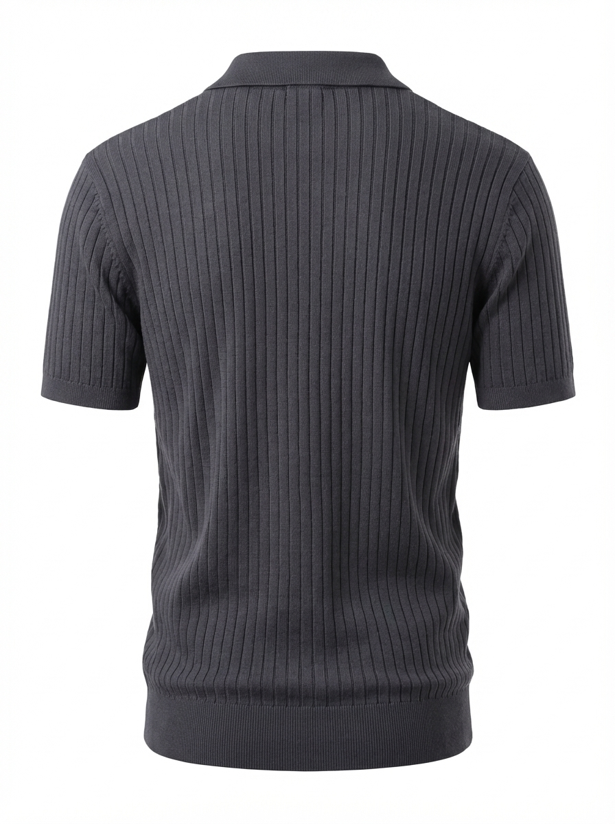 Wool Polo V Neck With Line On Body
