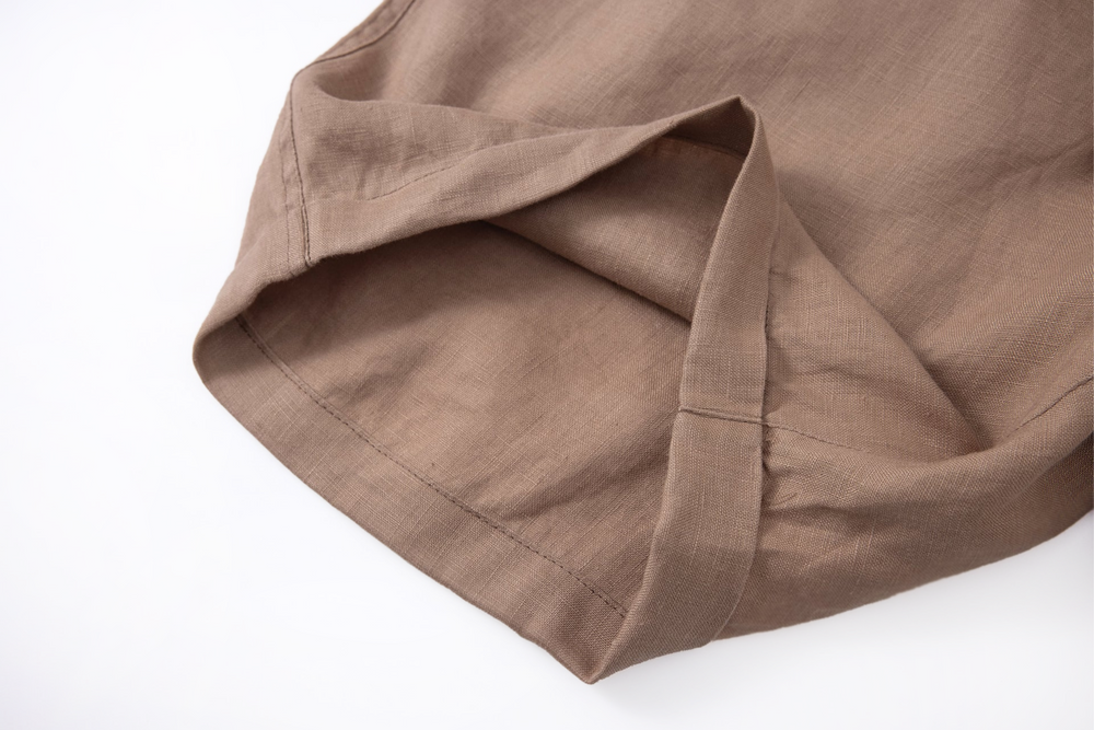 brown linen short