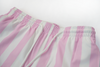 pink striped swim shorts