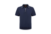 navy open-collar shirt