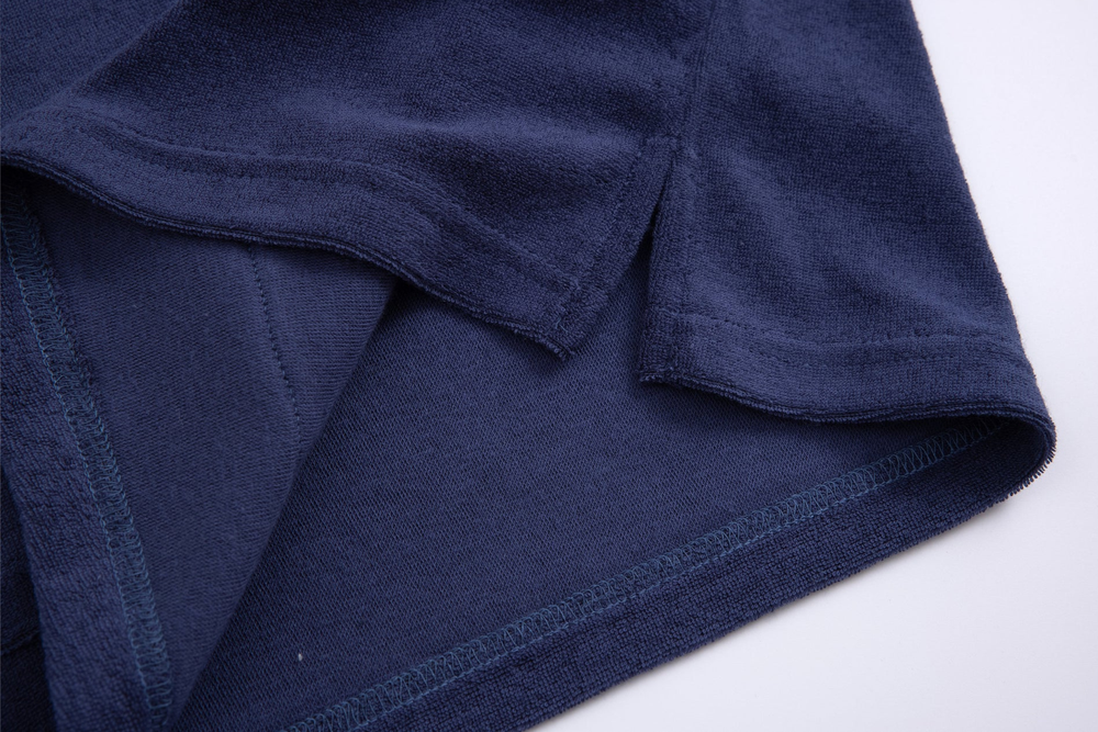 navy sleeveless towel hoodie