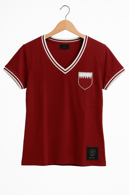 qatar women burgundy - football town t-shirt
