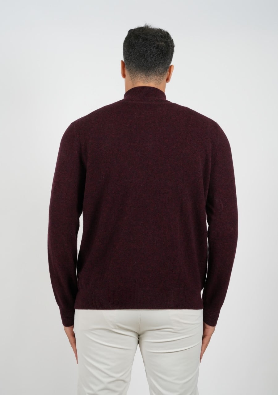 Cashmere Pullover Zipper Maroon