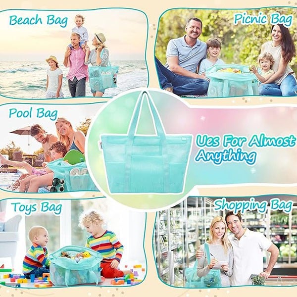 Tagitary Mesh Beach Bag-Blue