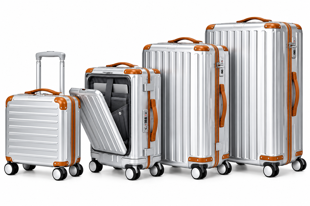 MALA 4-Piece Premium Aluminium Luggage Set (18", 20", 26", 29")