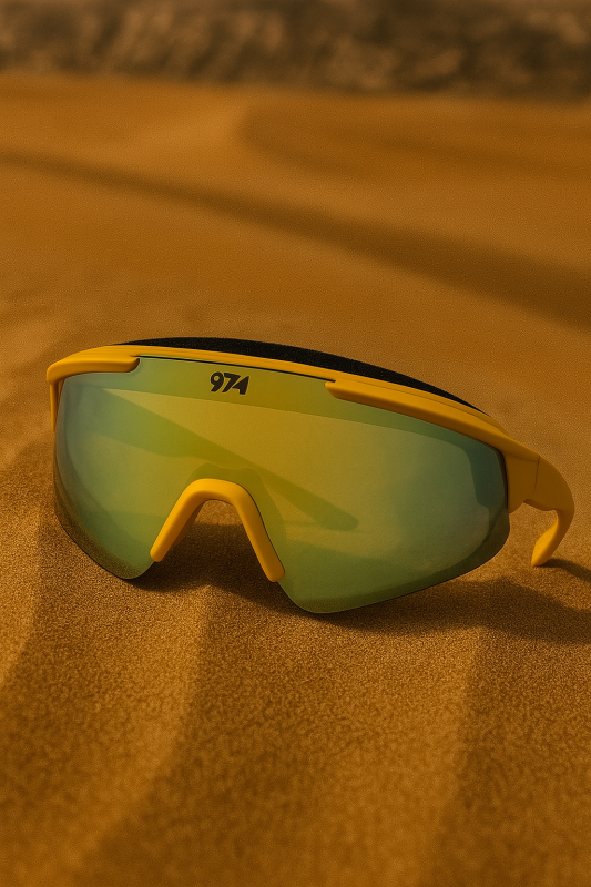 full-view protective sport goggles yellow