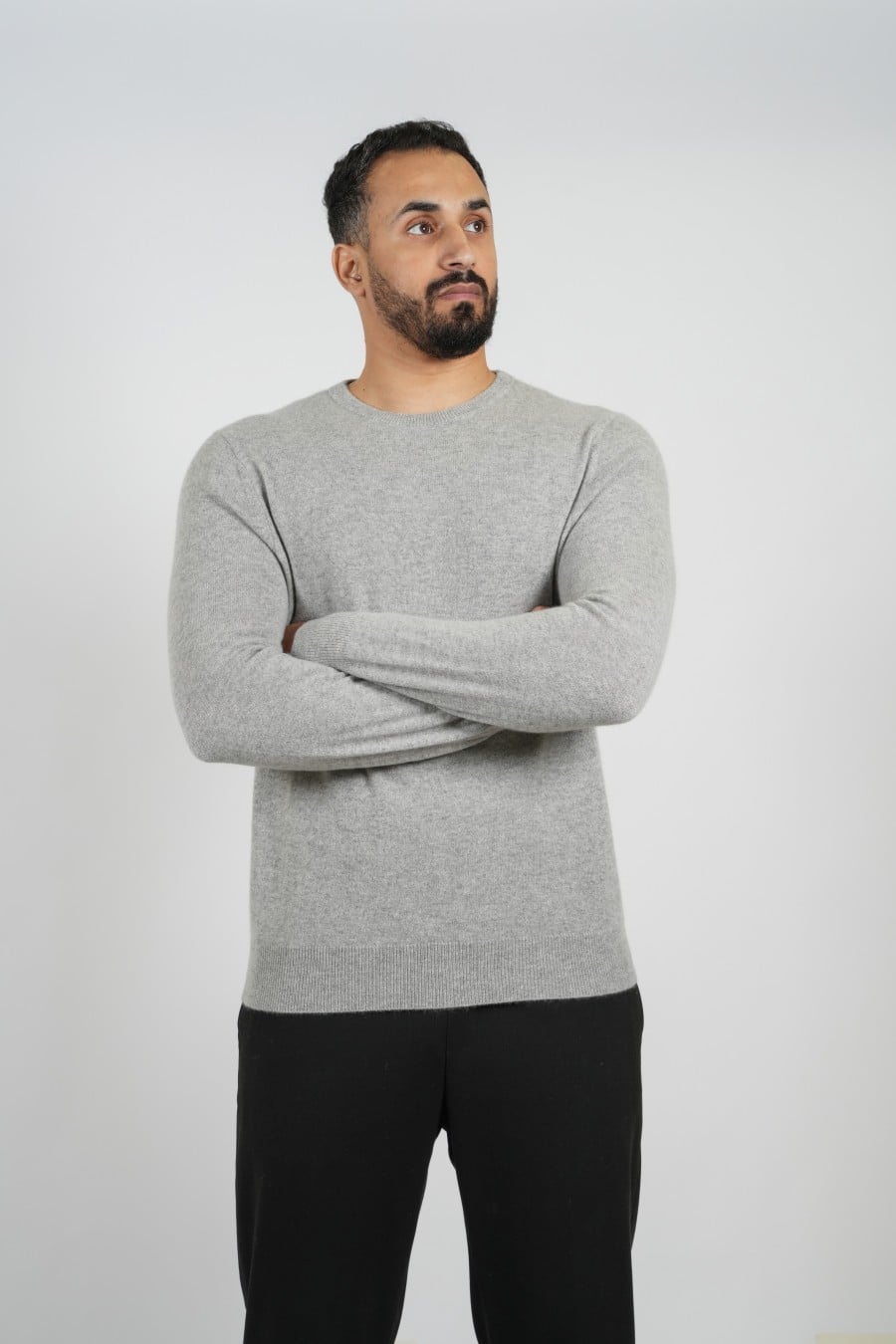 Wool Pullover Circle Neck - Gray