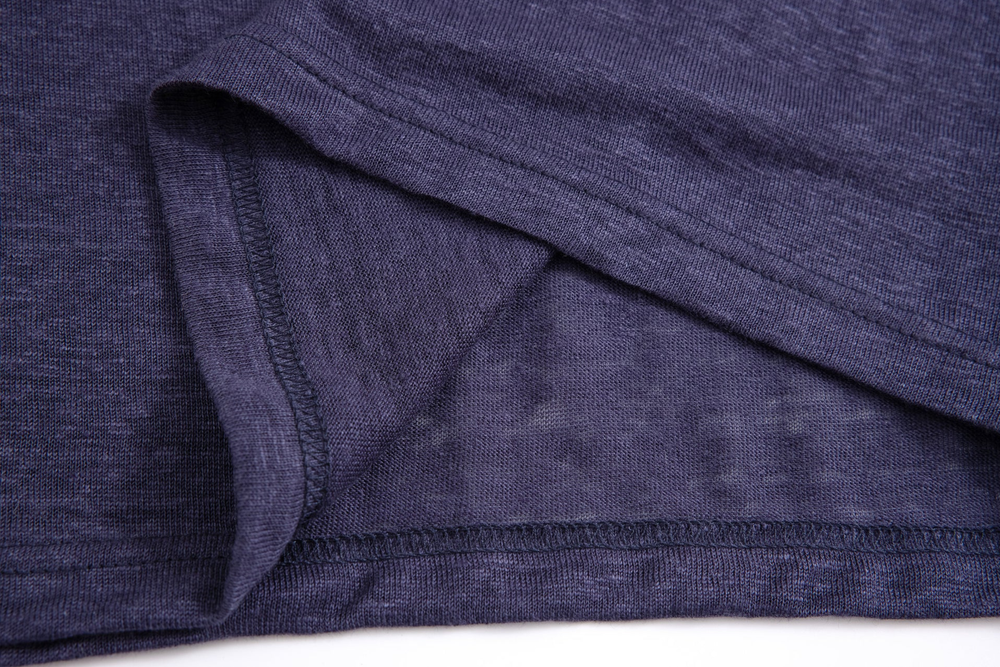 navy linen polo shirt