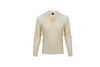 cream v neck long sleeve shirt