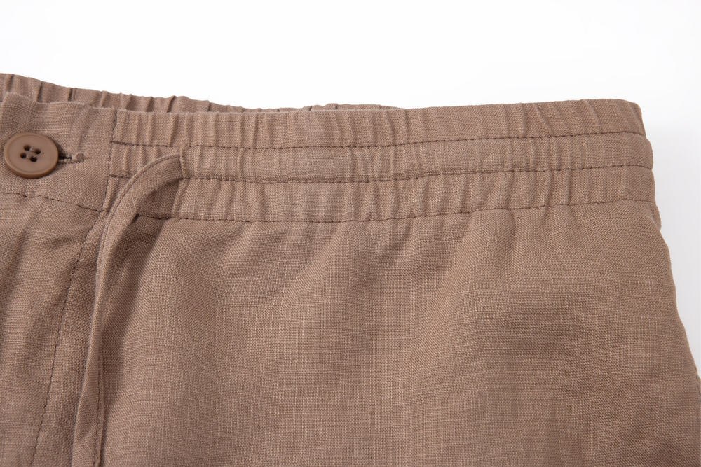 brown linen short