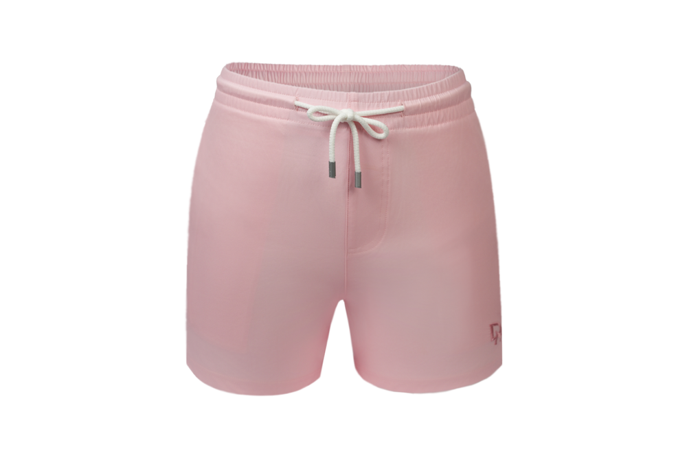 solid pink swim shorts
