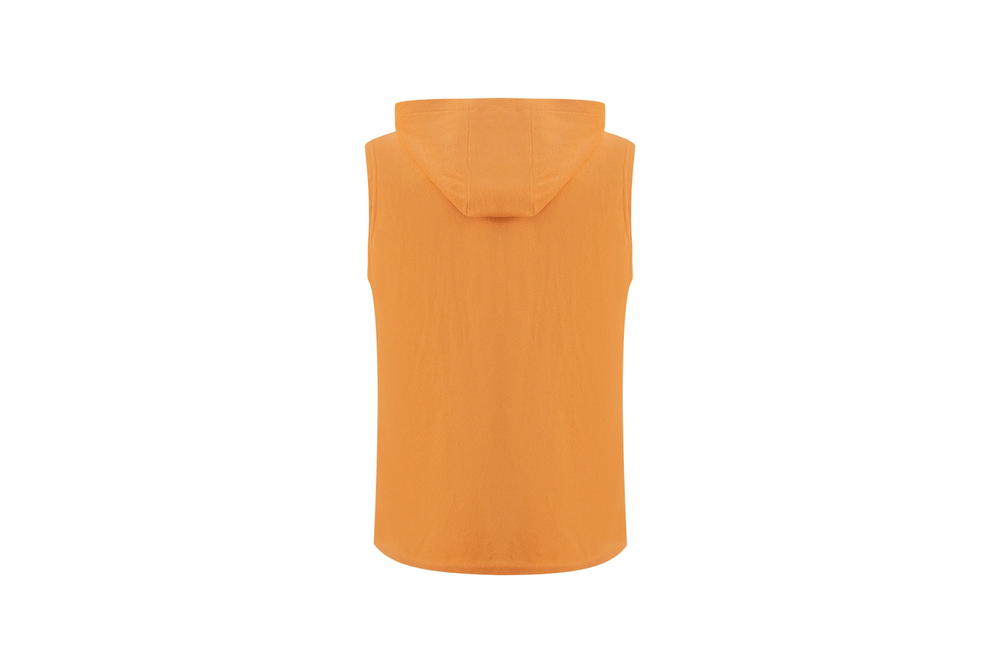 orange sleeveless towel hoodie