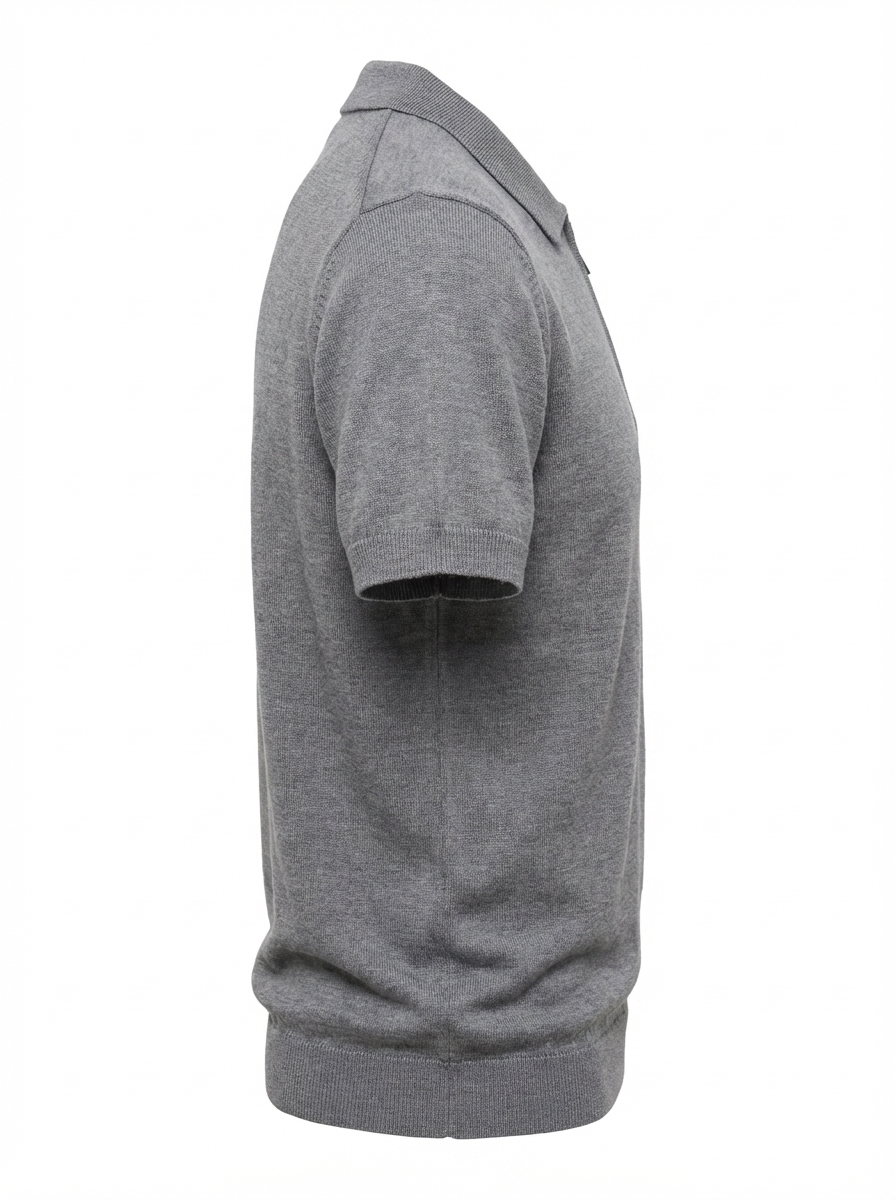 Cashmere Round Neck Short Sleeve Grey