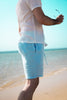 Linen shorts-Baby Blue