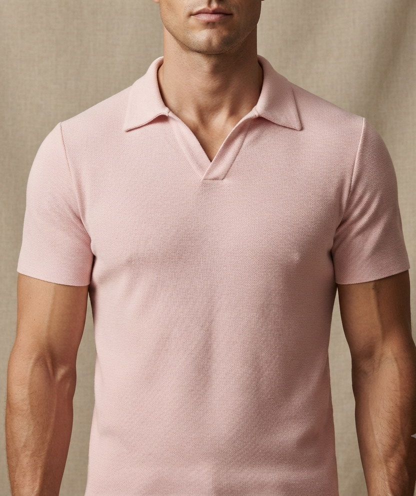 towel polo shirt pink