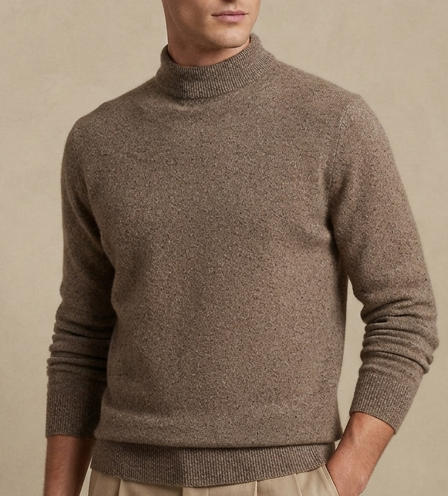 Cashmere High Neck Pullover Camel