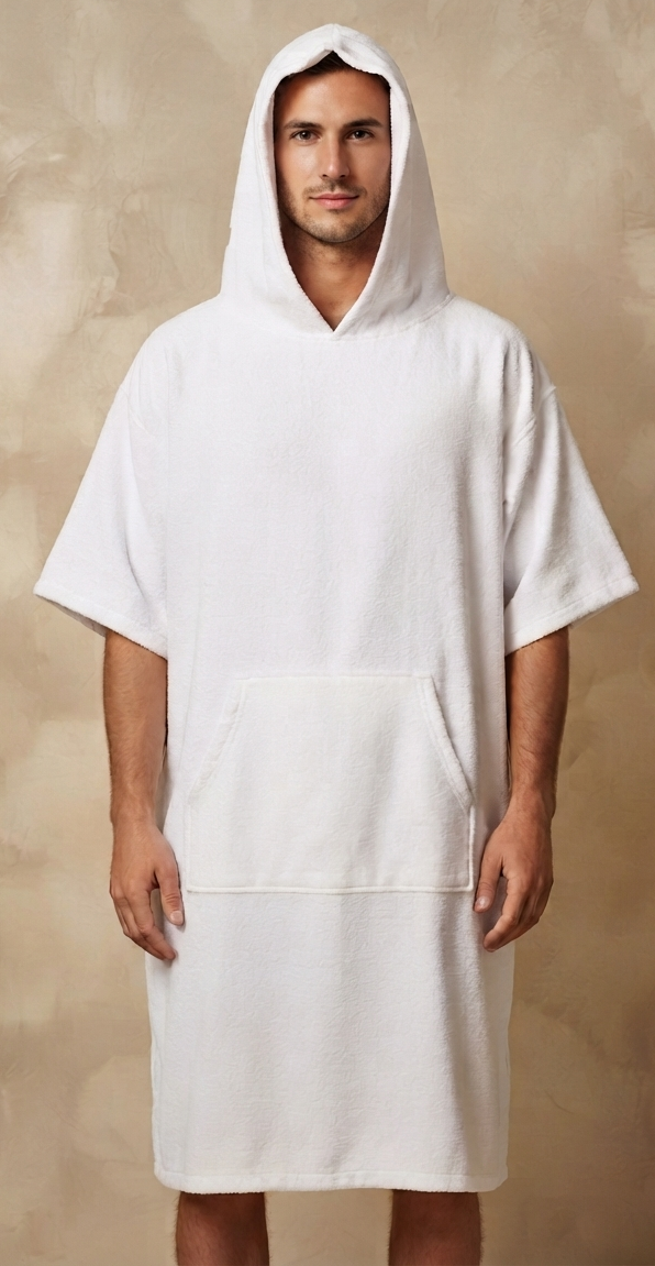 white hooded towel– short sleeve free size