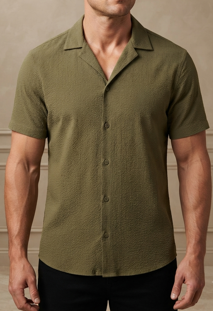 textured t-shirt olive